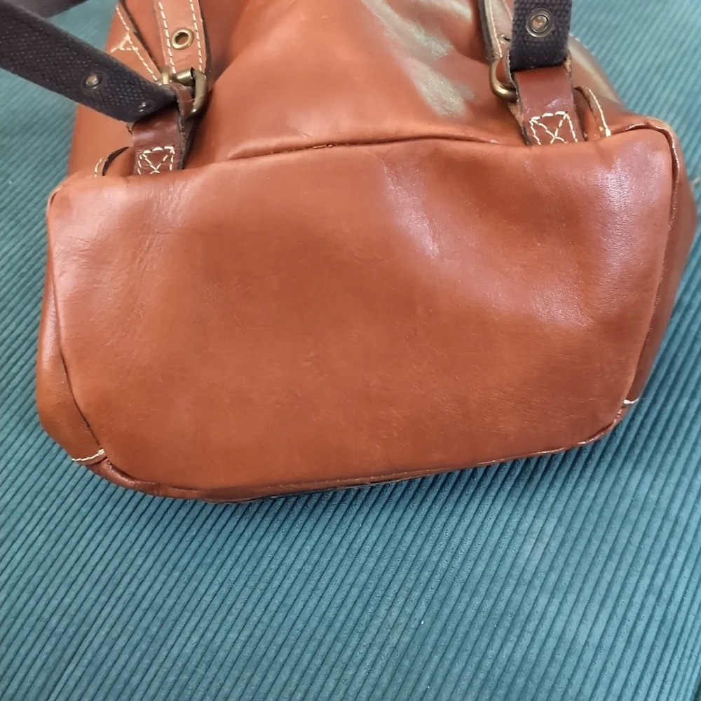 EUC Patricia Nash Heritage Aberdeen Leather Backpack Purse Brown - Picture 4 of 14